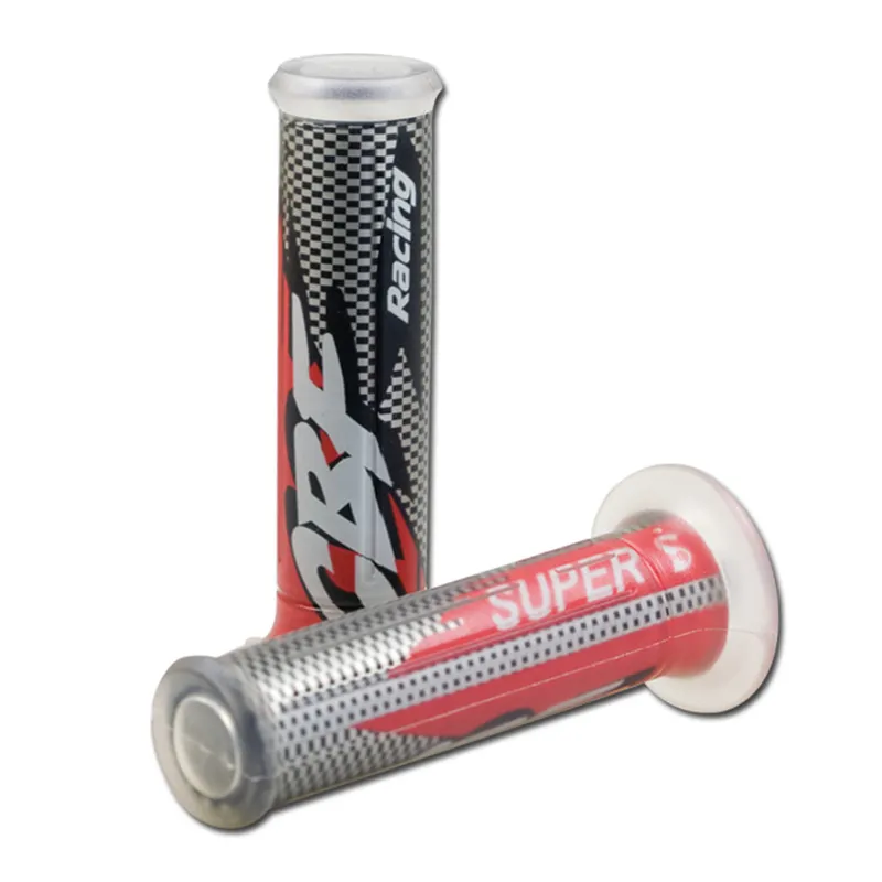 cafe 4 racer - Grip guma "CBF" 7/8" / 22mm průhledně-červená guma D: 130mm uzavřená - HS MOTO Germany 22 mm & 7/8 inch 4251352676573