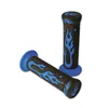 cafe 4 racer - Handles ATV Rubber "Flame" black/ blue closed 22mm L130 mm - HS MOTO Germany 22mm & 7/8 inch 4251352617743