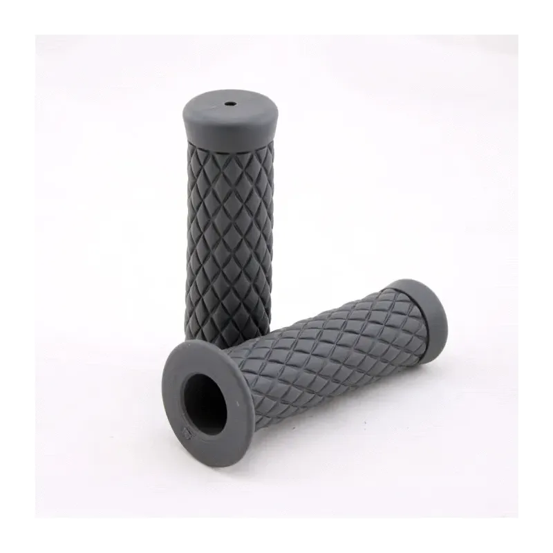 cafe 4 racer - Grip Rubber "Diamond" 7/8 inch / 22mm gray rubber L: 125 mm closed - HS MOTO Germany 22mm & 7/8 inch 4251352632333