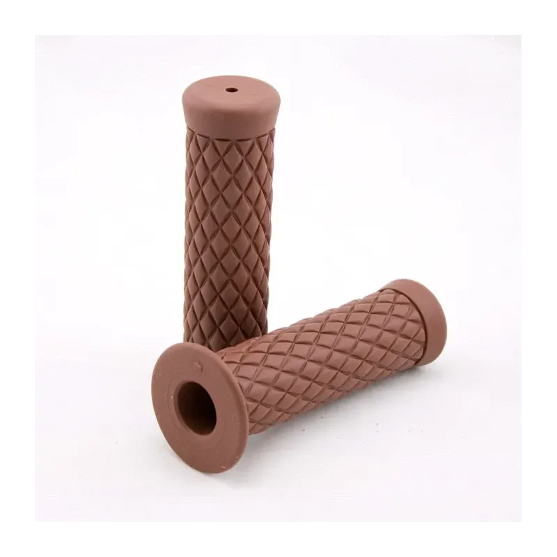 cafe 4 racer - Grip guma "Diamond" 1 palec / 25,4 mm Hnedá Dĺžka: 125 mm Uzavretá - HS MOTO Germany 25,4mm & 1 inch  4251926911437