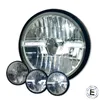 cafe 4 racer - LED světlomet "Flash" 7 palců matně černý prizmatický reflektor M8 boční britský styl čiré sklo - HS MOTO Germany Světla LED 4251352670892