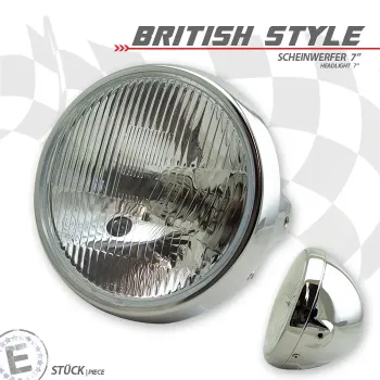 cafe 4 racer - "Hawk" LED hlavní světlo 7 palců černá matná - HS MOTO Germany Přední světla s bočním uchycením 4251926902657