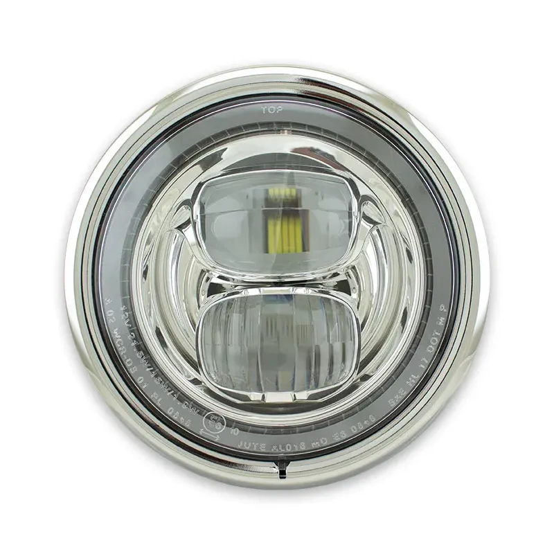 cafe 4 racer - LED Headlight "Pearl" 5-3/4" 5-3/4&quot chrome LED M8 side Ø 165mm E-approved - HS MOTO Germany LED Headlight & inserts 4251352631763