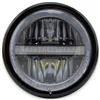 cafe 4 racer - LED světlomet "Horizon" 5-3/4&quot černý lesklý bok M8 Sklo Ø145mm Chromový reflektor E-schválený - HS MOTO Germany Světla LED 4251352687845