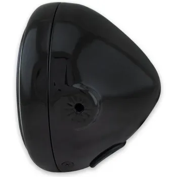 cafe 4 racer - LED Headlight "Horizon" 5-3/4&quot black gloss side M8 Glass Ø145mm Chrome reflector E-approved - HS MOTO Germany LED Headlight & inserts 4251352687845