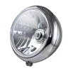 cafe 4 racer - Headlight "Groove" 7" H4 chrome clear Parking light 4W bottom M10 E-approved - HS MOTO Germany Headlights bottom mount 4251352609311
