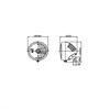 cafe 4 racer - Headlight "Groove" 7" H4 chrome clear Parking light 4W bottom M10 E-approved - HS MOTO Germany Headlights bottom mount 4251352609311
