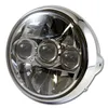 cafe 4 racer - LED Predné svetlo "Fargo" 7 palcov Chróm Britský štýl Bočný M8 E-schválené - HS MOTO Germany LED svetlá 4251352634856