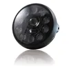 cafe 4 racer - LED Headlight "British Style" 7" Black 10 LEDs Side M8 E-approved - HS MOTO Germany LED Headlight & inserts 4251352601193