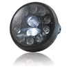 cafe 4 racer - LED Headlight "British Style" 7" Black 10 LEDs Side M8 E-approved - HS MOTO Germany LED Headlight & inserts 4251352601193