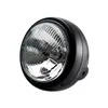 cafe 4 racer - Headlight "Bullet" 5-3/4" H4 black prismatic glass side M8 Ø 146mm E-approved - HS MOTO Germany Headlights side mount 4251352601216