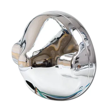 cafe 4 racer - Headlight "LTD" 7" Parking Light 4W Chrome Diffuser Glass Side M8 H4 E-approved - HS MOTO Germany Headlights side mount 4251352600721