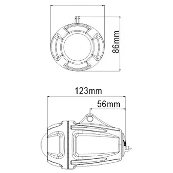 cafe 4 racer - Elipsovitý predný svetlomet "Photon" čierny hliníkový kryt Ø38mm stretávacie svetlo E9 univerzálny schválený - HS MOTO Germany Prídavné svetlomety 4251352605856