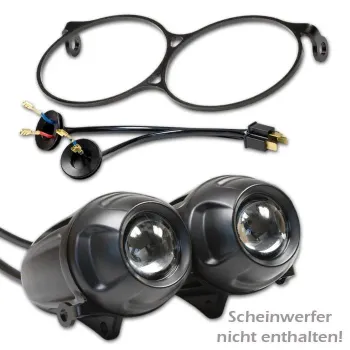cafe 4 racer - Headlight Clamp for Motorcycles Black Aluminum Clamp Width approx. Ø 35-50 mm - HS MOTO Germany Extra Lights 4251352618580