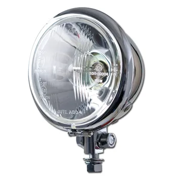 cafe 4 racer - Headlight "Bates Style" 4.5" Bilux 35/35W + Parking Light Below M10 Chrome E-approved - HS MOTO Germany Headlights bottom mount 4251352613820