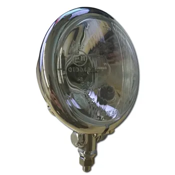 cafe 4 racer - Headlight "Bates Style" 4.5" Bilux 35/35W + Parking Light Below M10 Chrome E-approved - HS MOTO Germany Headlights bottom mount 4251352613820