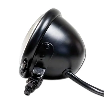 cafe 4 racer - Headlight "Bates Style" 4.5" Bilux 35/35W + Parking Light Below M10 Black E-approved - HS MOTO Germany Headlights bottom mount 4251352604484