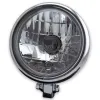 cafe 4 racer - Headlight "Bullet" 5-3/4 H4 chrome Clear Glass M10 bottom Ø 155mm Insert Ø - HS MOTO Germany Headlights bottom mount 4251352668790