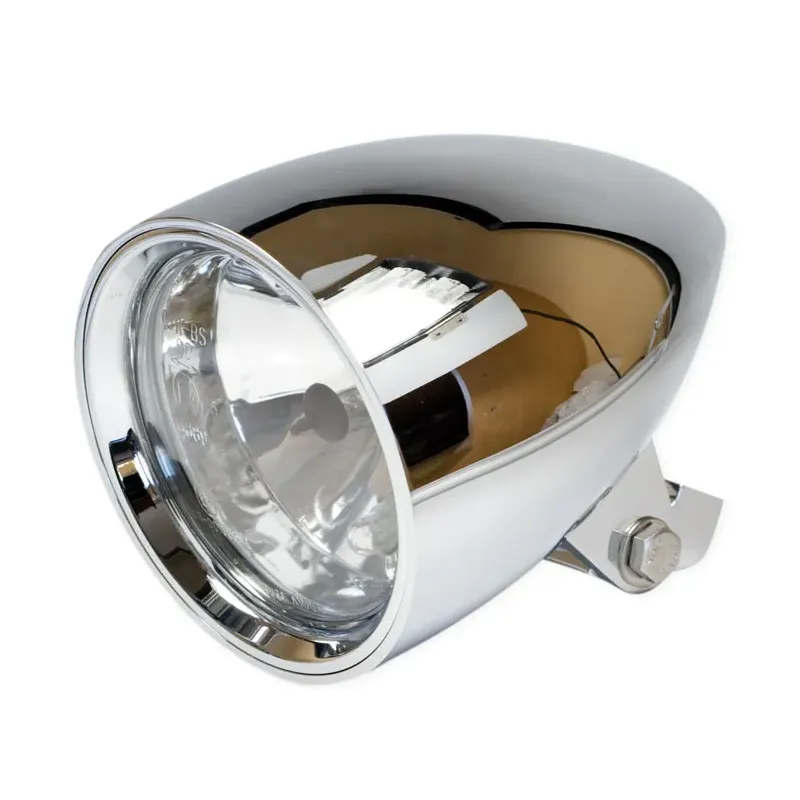cafe 4 racer - Headlight "Classic" 4.5" HS1 chrome Parking light below M10 Outer Ø: 125mm E-approved - HS MOTO Germany Headlights bottom mount 4251352615749