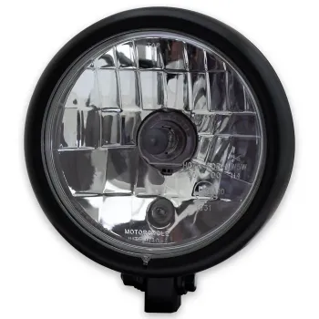 cafe 4 racer - HIGHSIDER 5 3/4 inch LED Headlight ATLANTA čierny/chróm - Highsider Predné svetlá so spodným úchytom 