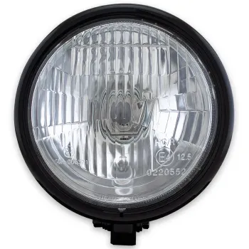 cafe 4 racer - 4 INCH HEADLAMP, PLAIN BULLET & VISOR - MCS Headlights bottom mount 