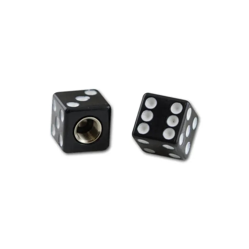 Valve Cap Set "Dice" Black Pair