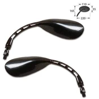 cafe 4 racer - Zrcátko HIGHSIDER STEALTH-X3 s pozičním světlem LED - Highsider Standardní zrcadla 4054783260102