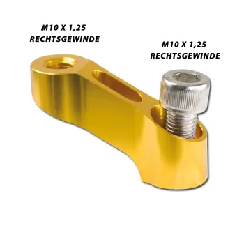 cafe 4 racer - CNC Svorka Zrcátka Černá M10-R 7/8&quot-22mm Hliník 2 kusy - HS MOTO Germany Příslušenství 4251352606082