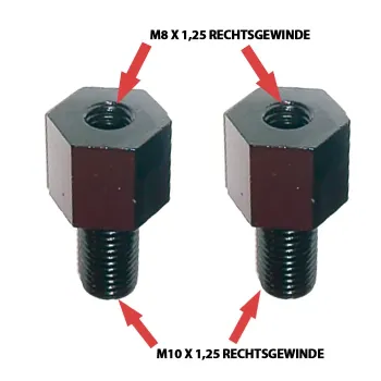 cafe 4 racer - SHIN YO mirror extension, black, for M8 x 1.25 mm right-hand thread - Shin Yo Accessories 4054783163908