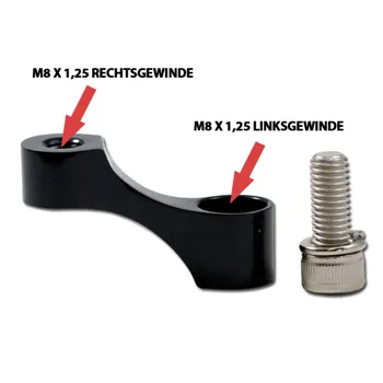 cafe 4 racer - "Mirror Adapter" M8-R Peugeot/Piaggio Chrome Pair for Mirror M8 x 1.25mm - HS MOTO Germany Accessories 4251352614919