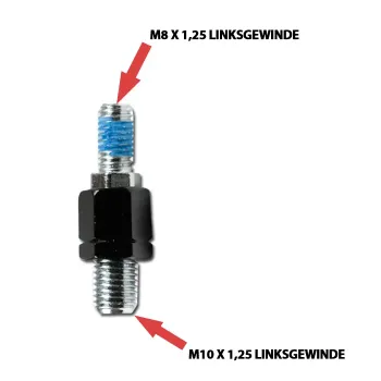 cafe 4 racer - Adapter M8-R/L internal hex in / M8-R/L out for Viper mirror on Monster - HS MOTO Germany Accessories 4251926904859