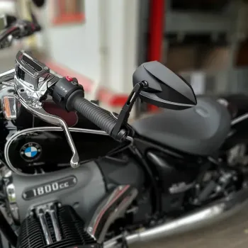 cafe 4 racer - Zrcátko na řidítka "STORM 10" D30 Černý hliník Pár Nastavitelná ramena: 78mm 135 x 90mm - HS MOTO Germany Zrcátka na řídítka 4251926907140