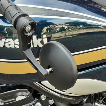 cafe 4 racer - Biltwell, Utility round mirror chrome ECE appr. - BILTWELL Bar end mirrors 