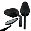cafe 4 racer - Handlebar End Mirror "SOLID 10" D30 Black Aluminum Pair Adjustable Arm: 78mm 130 x 80mm - HS MOTO Germany Bar end mirrors 4251926907317