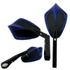 cafe 4 racer - Handlebar End Mirror "MOVE 10" D30 Blue Aluminum Pair Adjustable Arm: 78mm 138 x 90mm - HS MOTO Germany Bar end mirrors 4251926907454