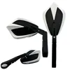 cafe 4 racer - Handlebar End Mirror "MOVE 10" D30 White Alu Pair Adjustable Arm: 78mm 138 x 90mm - HS MOTO Germany Bar end mirrors 4251926907287