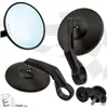 cafe 4 racer - Handlebar End Mirror "BOB 1" M8 Black Aluminum Pair incl. Handlebar Weights M8 Kawasaki Arm: 128mm - HS MOTO Germany Bar end mirrors 4251352638571