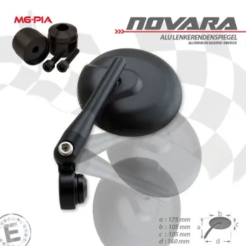 cafe 4 racer - Round Handle Bar End Side Mirrors CR1 black - Cafe4Racer Bar end mirrors 