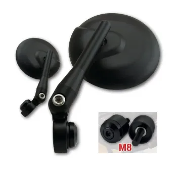 cafe 4 racer - HIGHSIDER Universal handle bar end mirror MONTANA - Highsider Bar end mirrors 4054783039678