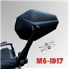 cafe 4 racer - Handlebar End Mirror "SOLID" Black M6 / ID17 Aluminum Pair incl. Handlebar Weights + Clamping Parts - HS MOTO Germany Bar end mirrors 4251926910577
