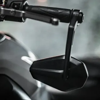 cafe 4 racer - Handlebar End Mirror "SOLID 1" M16 Black Aluminum Pair incl. Handlebar Weights M16 Yamaha Arm: 170mm - HS MOTO Germany Bar end mirrors 4251926901698