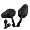 cafe 4 racer - Handlebar End Mirrors "SOLID" Black Aluminum Pair incl. Handlebar Weights M6H HONDA System HORNET 22- - HS MOTO Germany Bar end mirrors 4251926908369