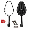 cafe 4 racer - Handlebar End Mirror "SOLID 1" M8 Black Aluminum Pair incl. Handlebar Weights M8 Kawasaki Arm: 170mm - HS MOTO Germany Bar end mirrors 4251926901674
