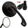 cafe 4 racer - Handlebar End Mirror "BOB 3" M16 Black Aluminum Pair incl. Handlebar Weights M16 Yamaha Arm: 170mm - HS MOTO Germany Bar end mirrors 4251926904491