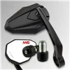 cafe 4 racer - Handlebar End Mirror "HERO 1" M6 Black Aluminum Pair incl. Handlebar Weights M6 Universal Arm: 170mm - HS MOTO Germany Bar end mirrors 4251926905726