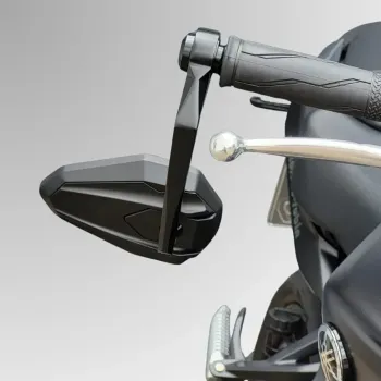 cafe 4 racer - Wunderkind Bar end mirror housing black 2Stripes arm black - WUNDERKIND Custom Bar end mirrors 
