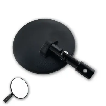 cafe 4 racer - Handlebar End Mirror "SOLID 1" M6Y Black Aluminum Pair incl. Handlebar Weights M6Y Yamaha Arm: 170mm - HS MOTO Germany Bar end mirrors 4251926904620