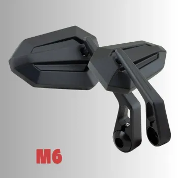 cafe 4 racer - Round Handle Bar End Side Mirrors CR1 black - Cafe4Racer Bar end mirrors 