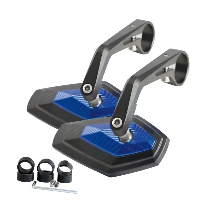 cafe 4 racer - Zrkadlo na koniec riadidiel "Diamond" čierna/modrá 7/8+1&quot L 133 x Š 70 x V 28mm - HS MOTO Germany Zrkadlá do riadítok 4251352620583