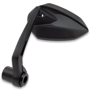 Handlebar End Mirror "STORM 1" M8 Black Aluminum Pair incl. Handlebar Weights M8 Kawasaki Arm: 170mm